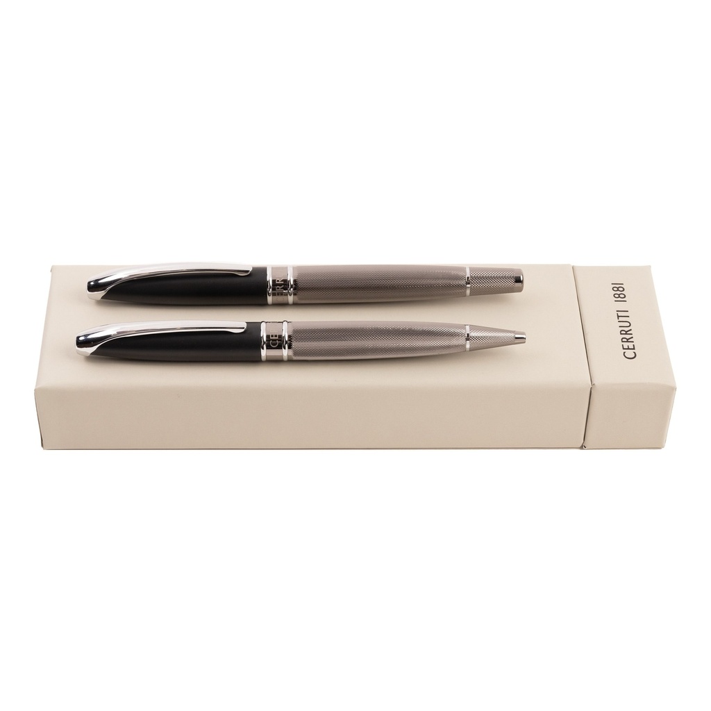 Cerruti 1881 Set Abbey Diamond Gun (Ballpoint Pen & Rollerball Pen)