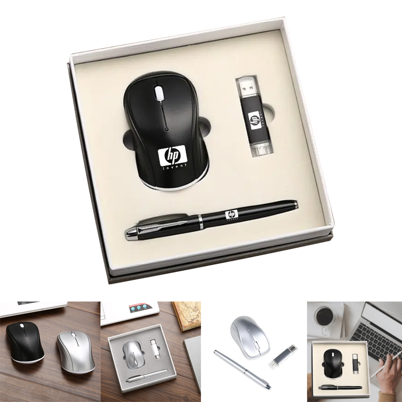 Employee Award Gift Set Pen, Wireless Mouse and 8GB USB Flash disk. ST3995