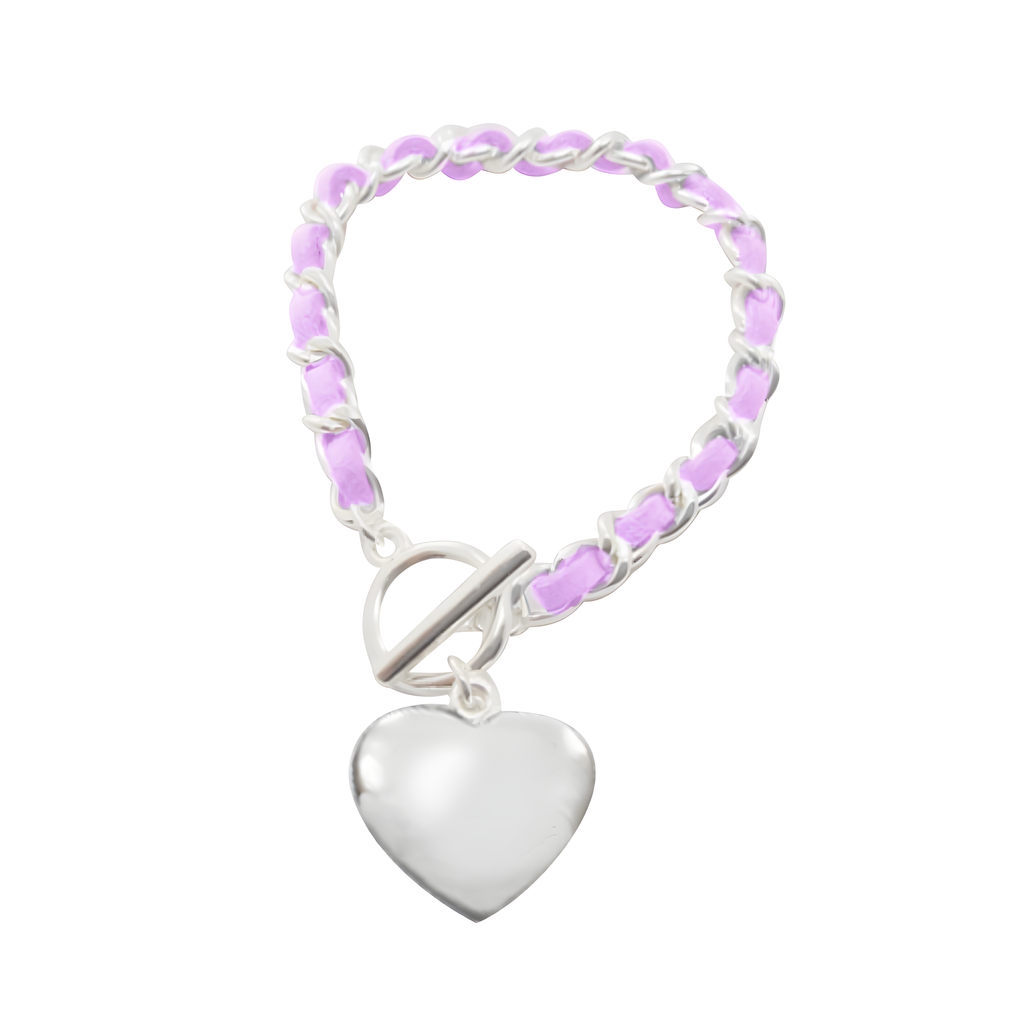 Enamel Heart Charm Bracelet. CH7361