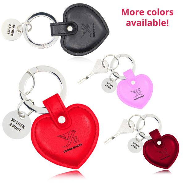 Heart Shaped Leather Key Holder With Metal Charm. KH7127