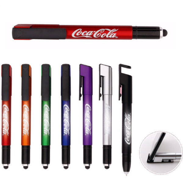 LED Illuminated Logo Stylus Pen W/ Phone Stand - 3-In-1. SP4623