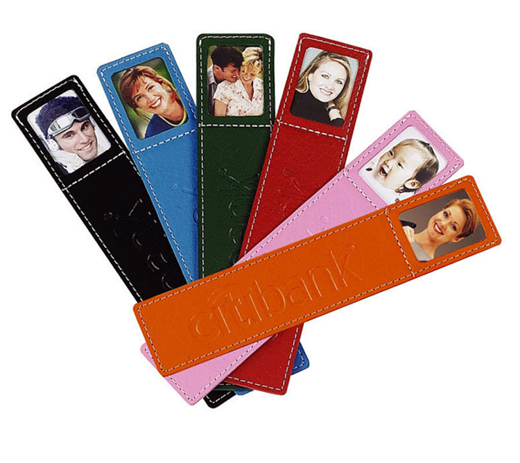 Photo Frame Simulated Leather Bookmark. BM3589