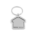 Premium House Shaped Metal Keychain - Rotating Center. HK4138