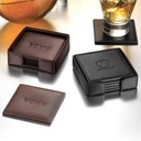 Prestige Leatherette 4 Part Coaster Set /W Stand. UB1170