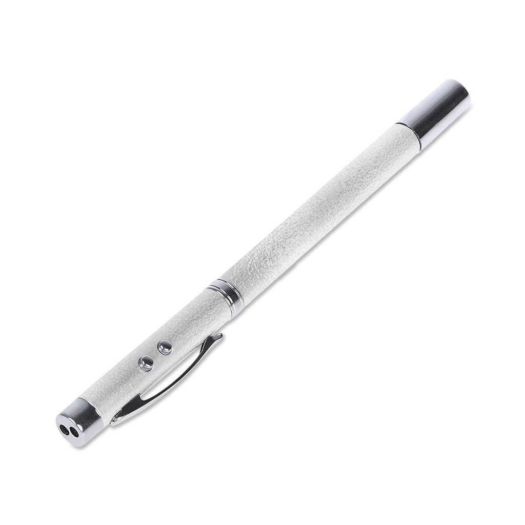 Retractable Laser Pointer Metal Pen With LED Light In Steel Case. LP2889