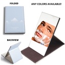 Unbreakable Stainless Steel Foldable Mirror - Leatherette Case. UM6960