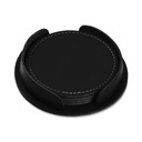 Washington Round 4 Piece Leather Coaster Set. CS3953