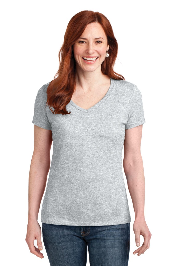 Hanes Ladies Perfect-T Cotton V-Neck T-Shirt. S04V