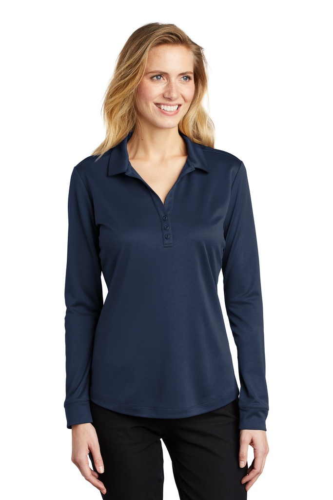 Port Authority Ladies Silk Touch Performance Long Sleeve Polo. L540LS