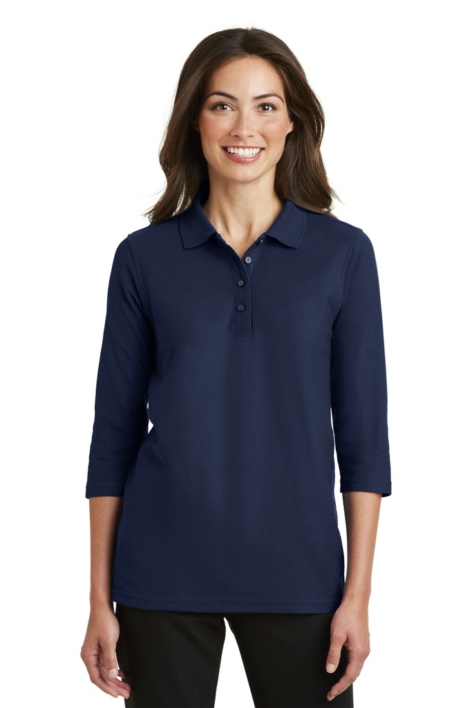 Port Authority Ladies Silk Touch 3/4-Sleeve Polo. L562