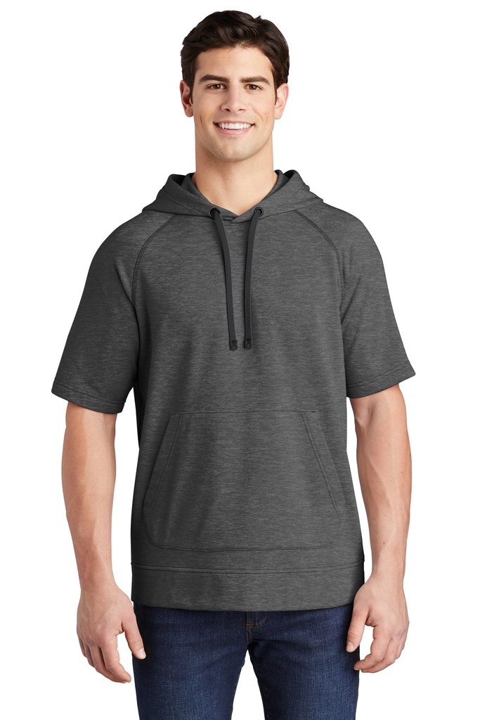 Sport-Tek PosiCharge Tri-Blend Wicking Fleece Short Sleeve Hooded Pullover ST297