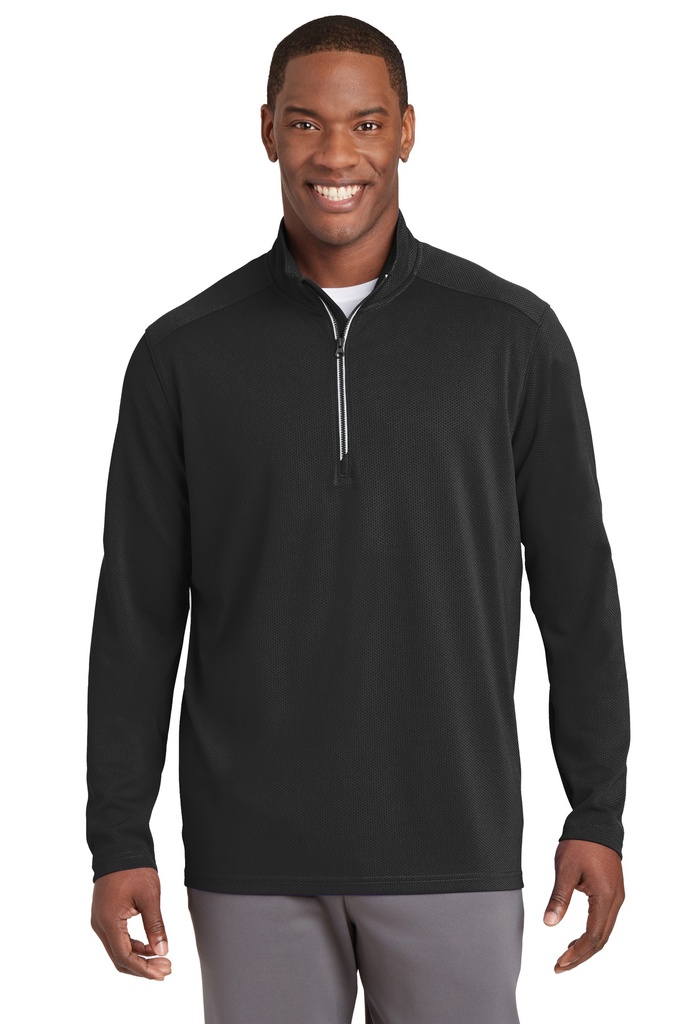 Sport-Tek Sport-Wick Textured 1/4-Zip Pullover. ST860