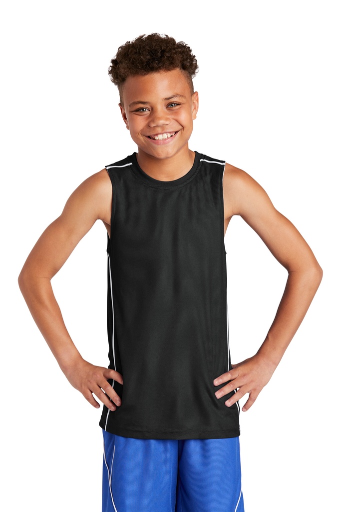 Sport-Tek Youth PosiCharge Mesh Reversible Sleeveless Tee. YT555