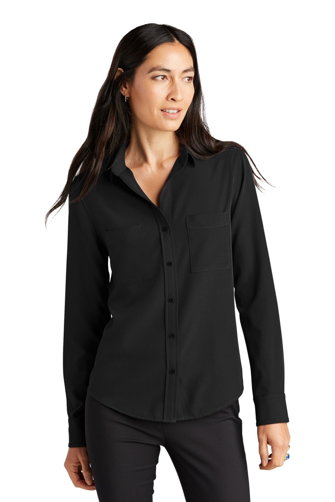 MERCER+METTLE Women's Stretch Crepe Long Sleeve Camp MM2013