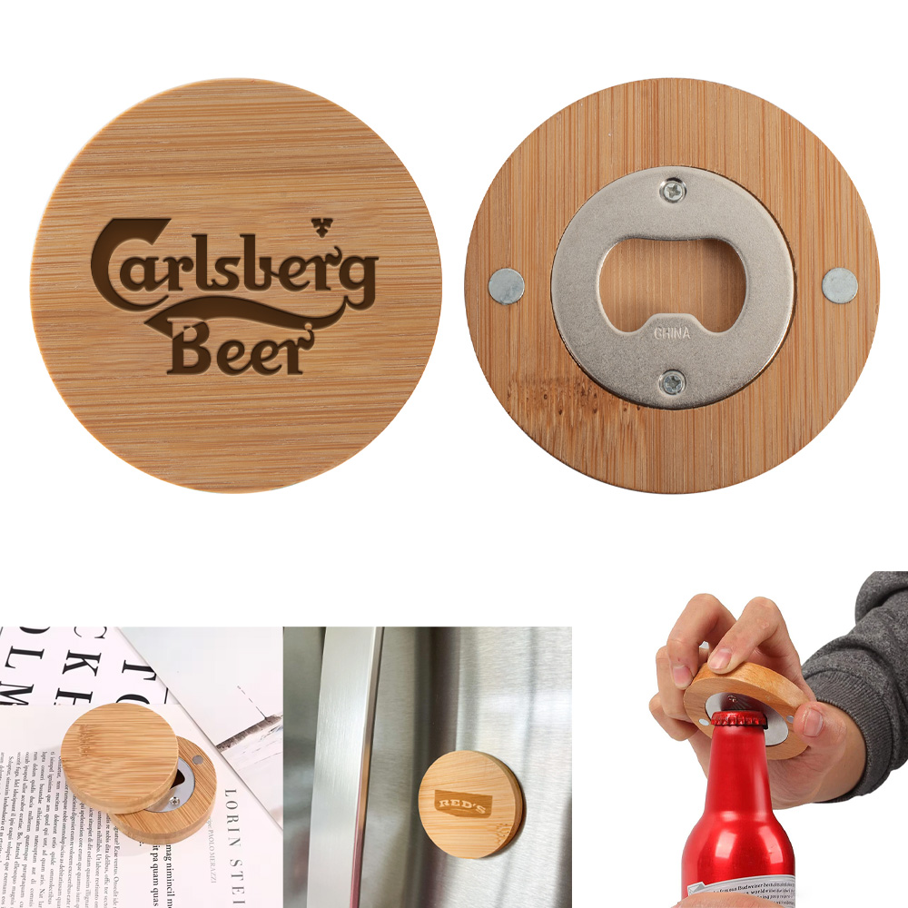 Magnetized Bamboo Bottle Opener. AC6611