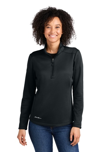 [2475401] Eddie Bauer Women's Smooth Mid Layer Fleece 1/2-Zip EB2370 (Black, XS)