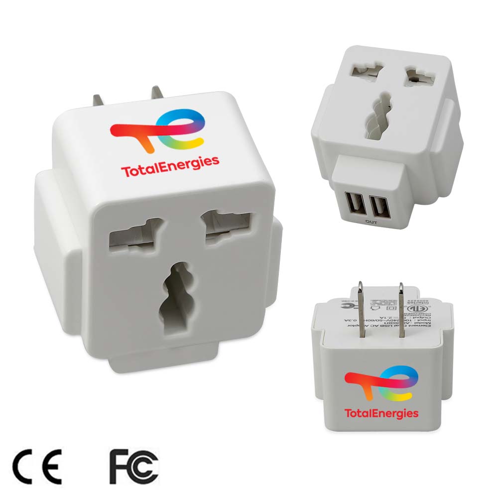 Traveler Wall Charger Adapter w/ Dual USB Ports. PWB7353