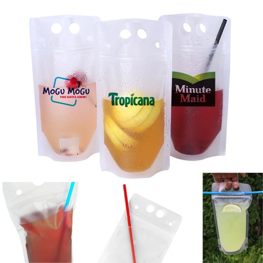 [DP3889] 17 Oz Drink Pouch w/ Straw. DP3889