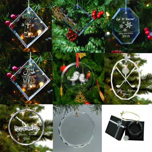 [CG9090] Diamond-Cut Clear Crystal Glass Ornament - Round. CG9090