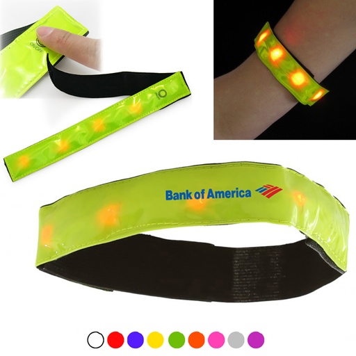 [UB1470] LED Flashing Light Reflective Wristband And Armband W/ Velcro. UB1470