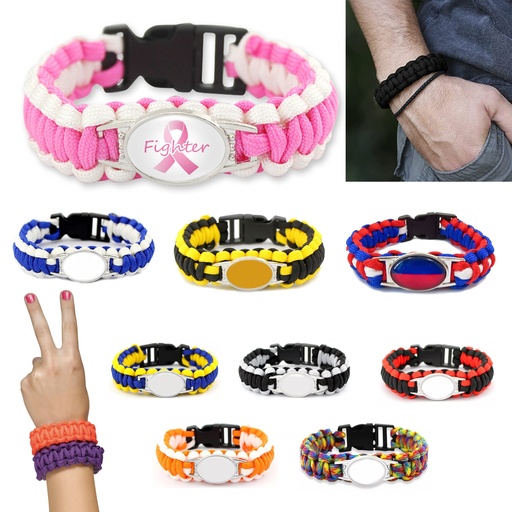 [SB8509] Breast Cancer Paracord Survival Bracelet. SB8509