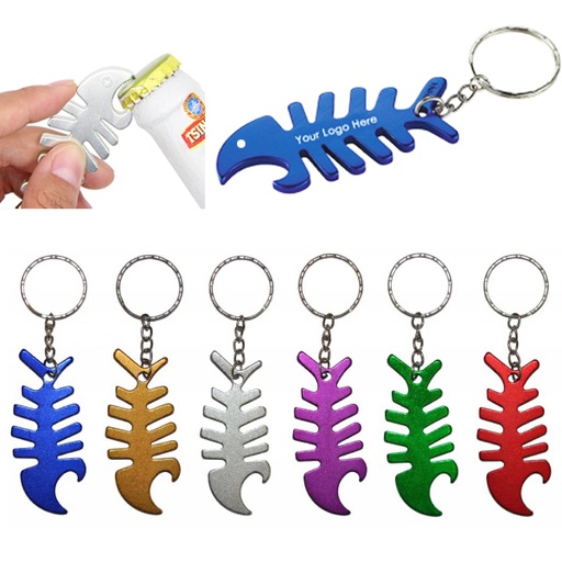 [UB1310] Fish Bone Bottle Opener Keychain. UB1310