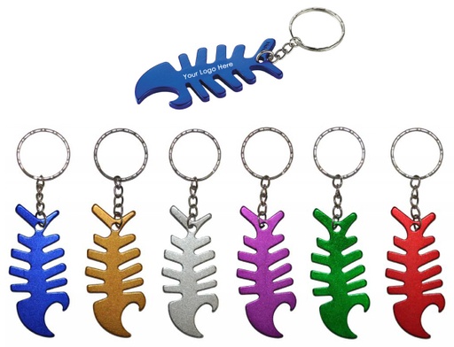 [UB1310] Fish Bone Bottle Opener Keychain. UB1310