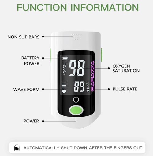 [CV5244] Portable Fingertip Pulse Oximeter - Digital LCD Display. CV5244