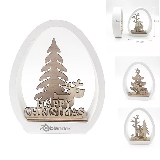 [XM8571] Engraved Tabletop Wooden Christmas Decoration Ornaments. XM8571