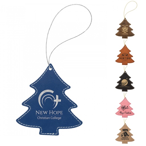 [XM8145PU] Leather Christmas Tree Ornament. XM8145PU