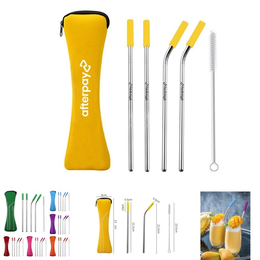 [SS7070] Verde Reusable Stainless Steel Straw Set. SS7070