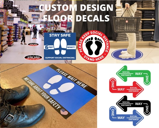 [CV9568] Custom Covid-19 Removable Floor Decals Stickers. CV9568