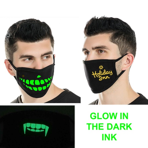 [CV2762] 2 Ply Cotton Luminous Face Mask - Glow in the Dark. CV2762