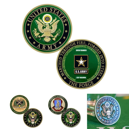 [225110_] Customized Soft Enamel Brass Coins - 1-3/4" Double Sided