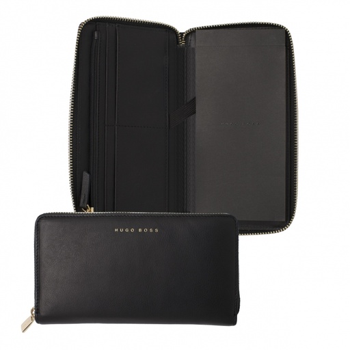 [HLV807A] Long zipped folder Essential Lady Black