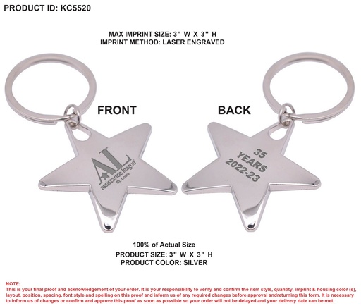 Metal Star Keychain