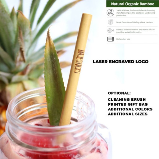 [BS2019] Organic Bamboo Drinking Straw - Reusable And Decorated. BS2019