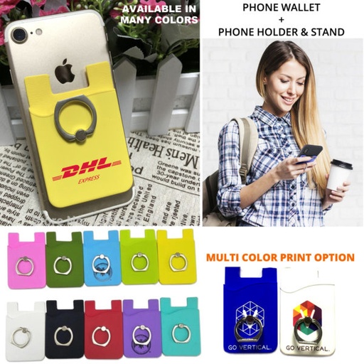 [PH6375] Lincoln 2-In-1 Smartphone Wallet With Metal Ring Phone Stand Holder. PH6375