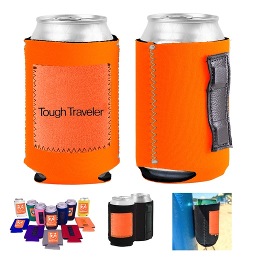 [CC3528] Collapsible Magnetic Can And Bottle Cooler Holder With Pocket. CC3528