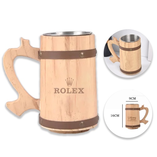 [AP7784] European Wooden Beer Mug - 16OZ