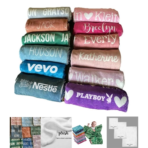 [BK9334] CozyCuddle Plush Personalized Blanket. BK9334