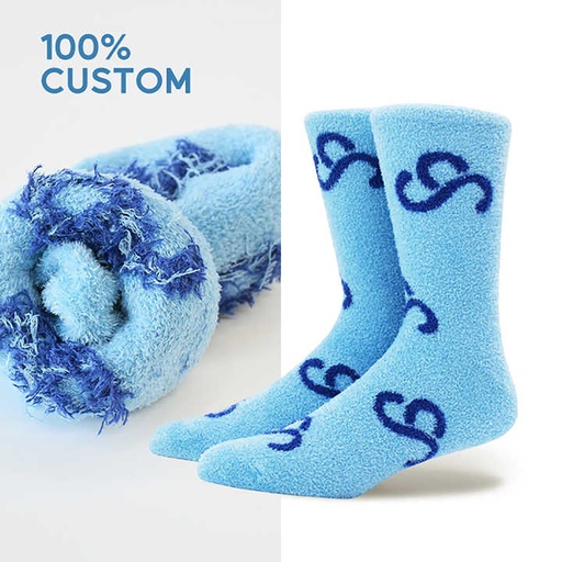 [CS8972] CozyKnit Personalized Socks - Fuzzy Socks - Knit-in. CS8972