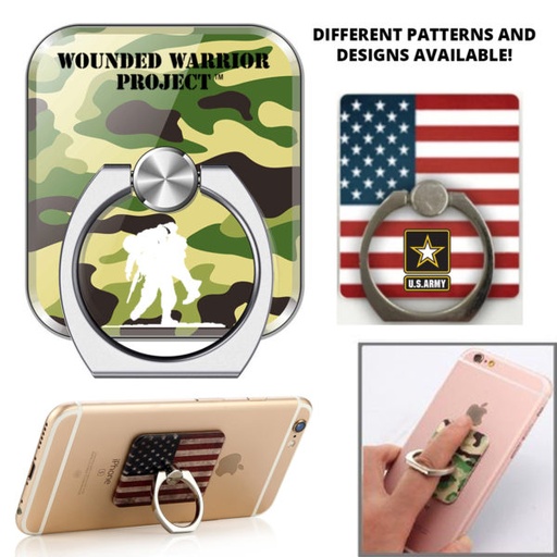 [USA1492] Washington Metal Adhesive Cell Phone Ring Grip Holder And Stand - Patriotic. USA1492