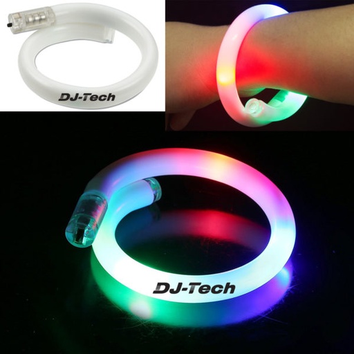 [LB9387] Flashing LED Tube Bracelet - Rainbow Light. LB9387