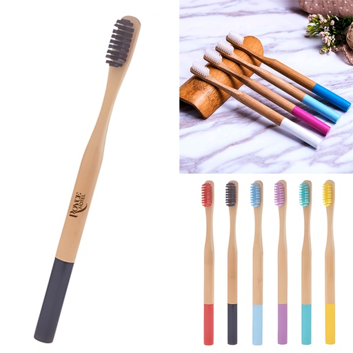 [BP5218] Round Handle Bamboo Toothbrush For Adult. BP5218