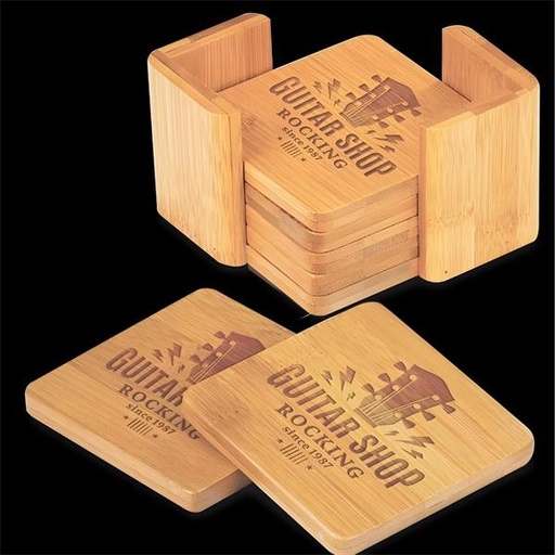 [BP8540] 6pcs Bamboo Coaster Set. BP8540