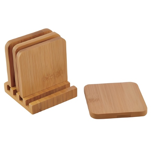 [BP5217] 4pcs Bamboo Coaster Set. BP5217