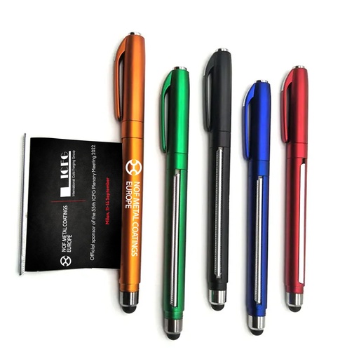 [BP8847] Metallic Banner Pen with Stylus. BP8847