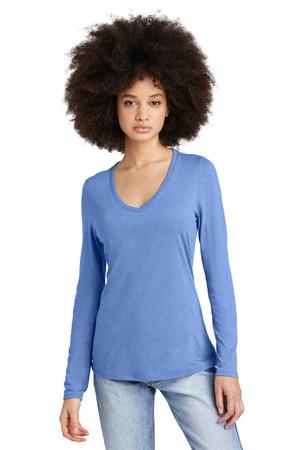 [DT135] District Women's Perfect Tri Long Sleeve V-Neck Tee DT135