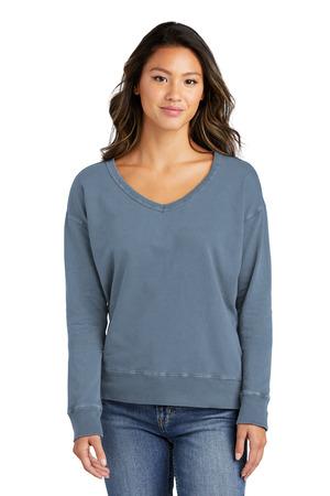 [LPC098V] Port & Company Ladies Beach Wash Garment-Dyed V-Neck Sweatshirt LPC098V